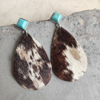 Boucles d'oreilles pendantes léopard bohème vintage pour femme