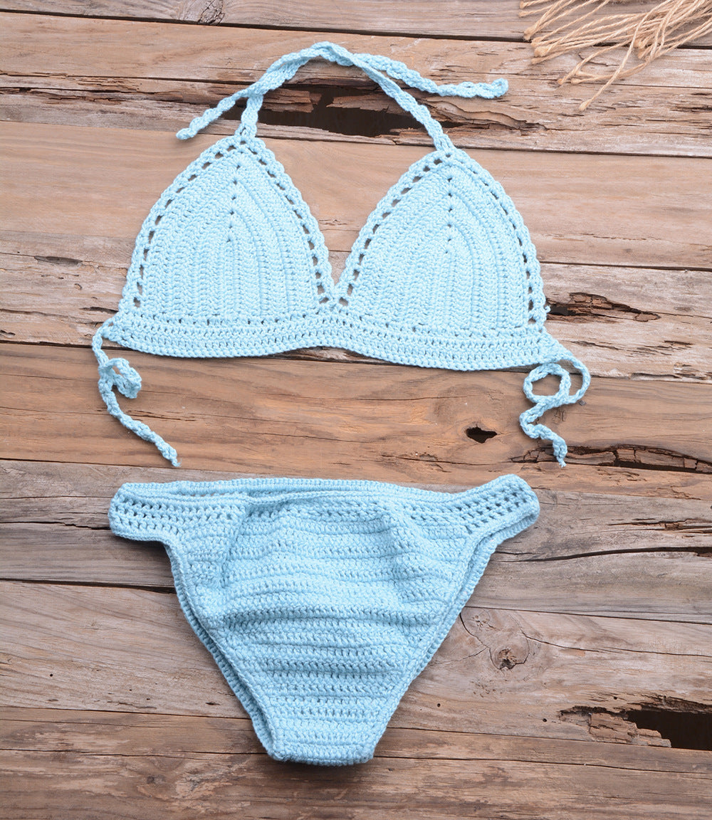 Conjunto de bikini de punto sexy para mujer para vacaciones de verano en la playa