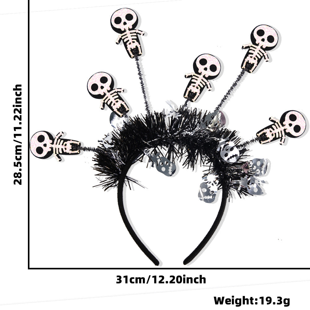 Accesorio de plástico con forma de aro de cabeza de araña y calabaza para Halloween