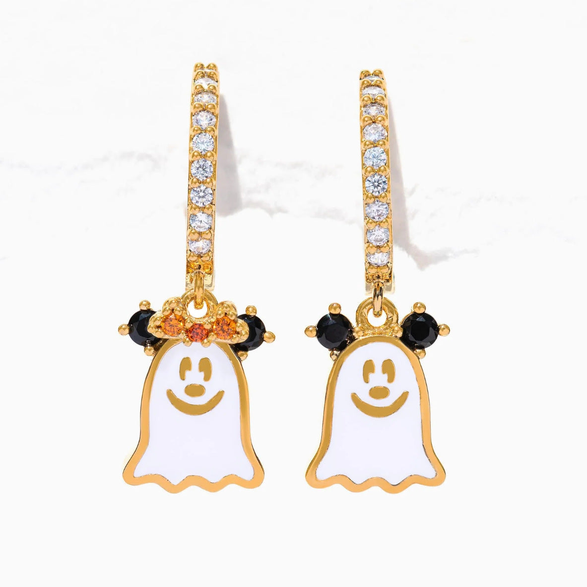 Pendientes de Halloween con dibujos animados de moda, chapados en cobre dorado