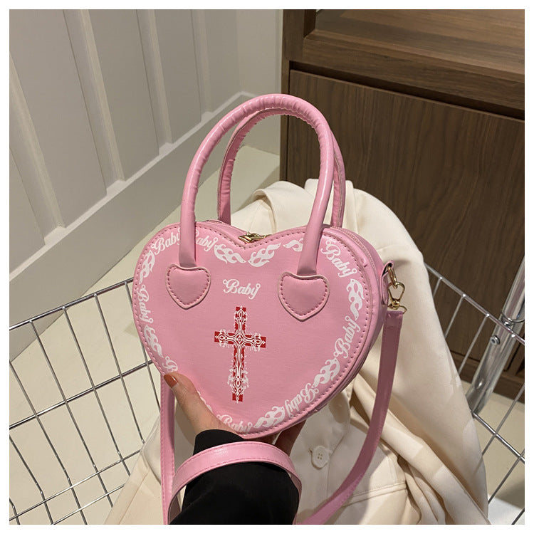 Studded Gothic Punk Heart Shoulder Bag