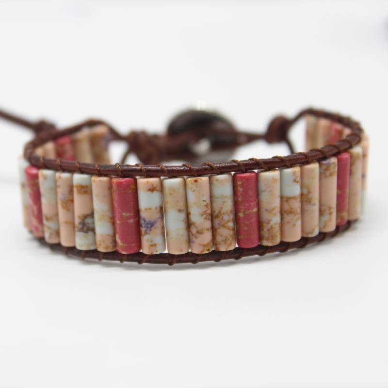 Pulsera de cuentas de piedra natural bohemia