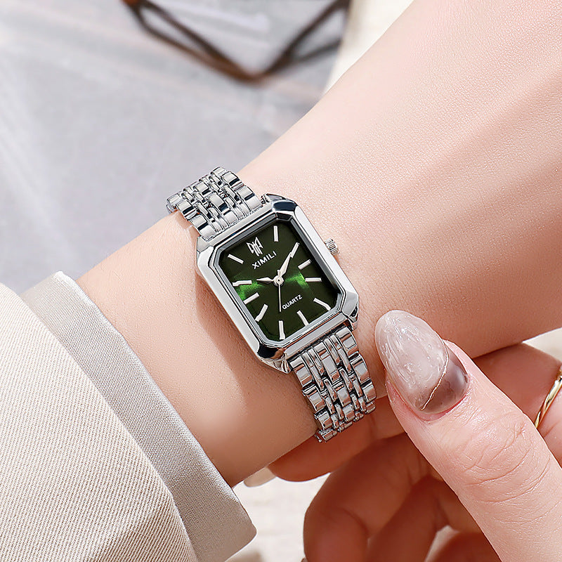 Montre à quartz carrée simple et décontractée pour femme