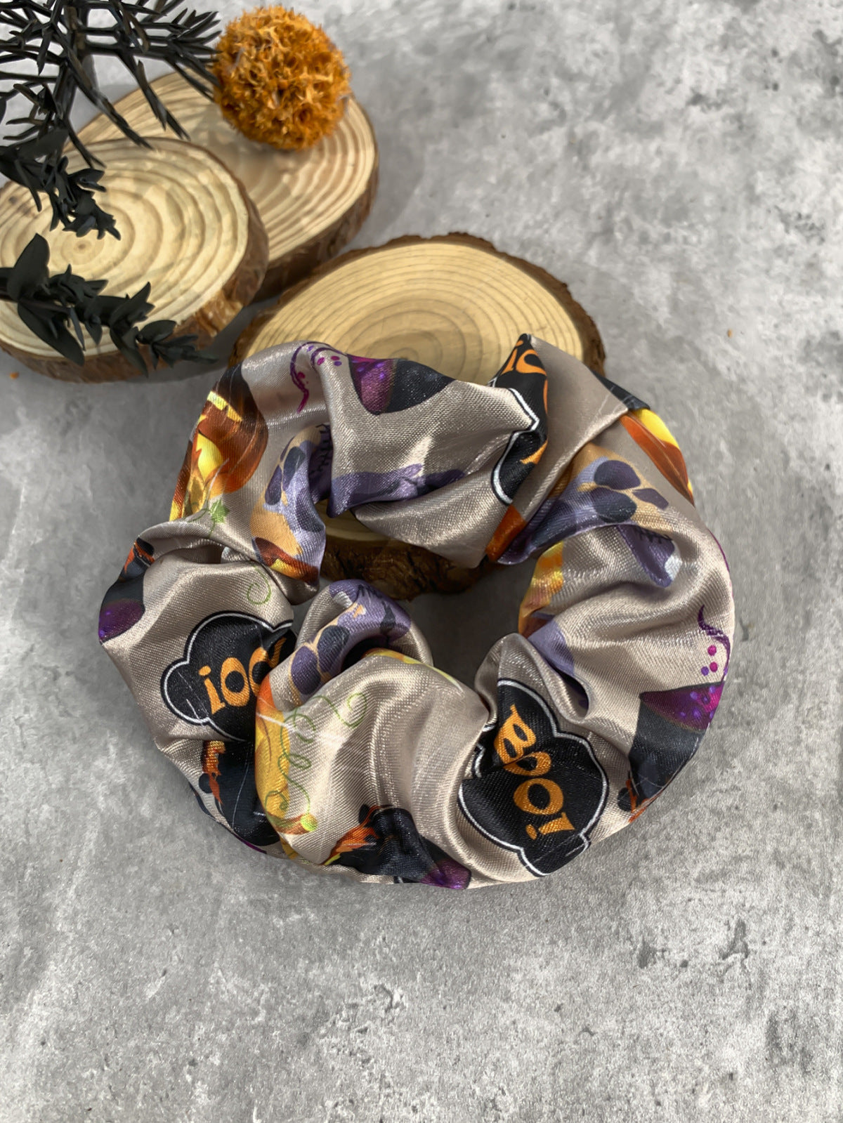 Anillo para el cabello con estampado de calaveras de Halloween