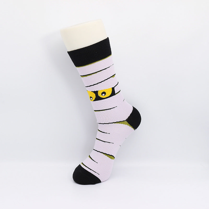 Chaussettes homme mode Halloween drôle dessin animé chauve-souris clown