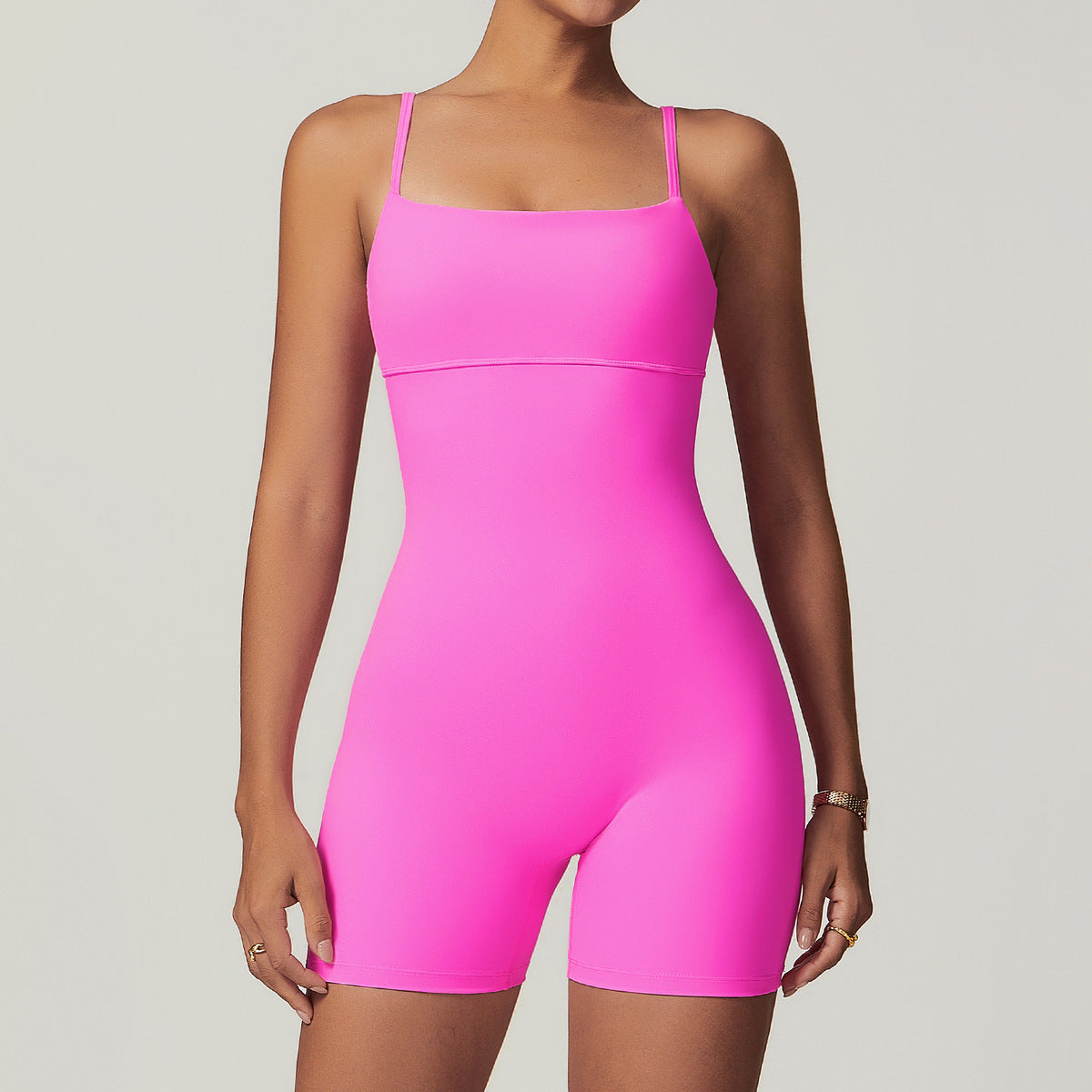 Women Fashion Casual Solid Color Spaghetti Strap Rompers