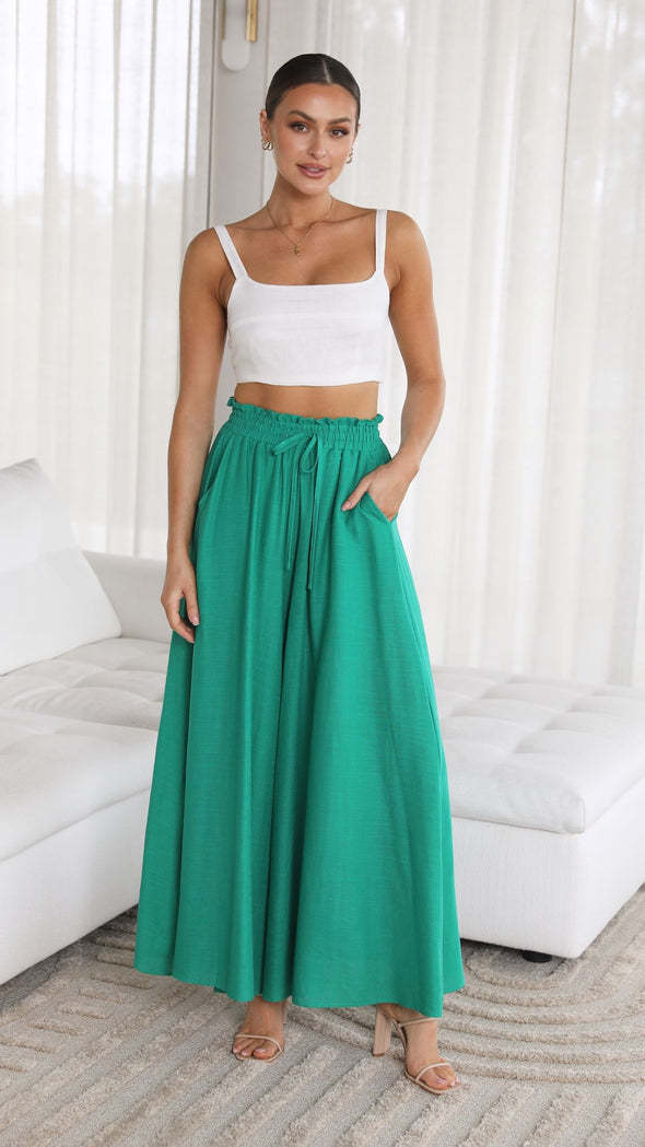 Casual Wide Leg Loose Women's Solid Pants