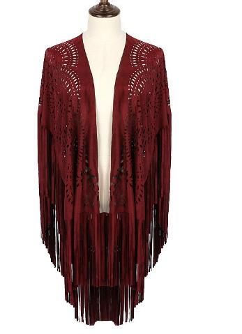Chal de gamuza con borlas para mujer, estilo bohemio, de verano