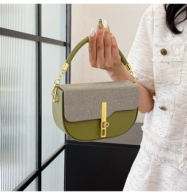 Fashion Stitching Contrast Shoulder Bag
