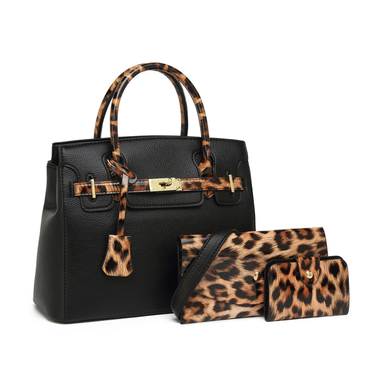 Ensemble de trois sacs à main tendance de grande capacité, couleur unie