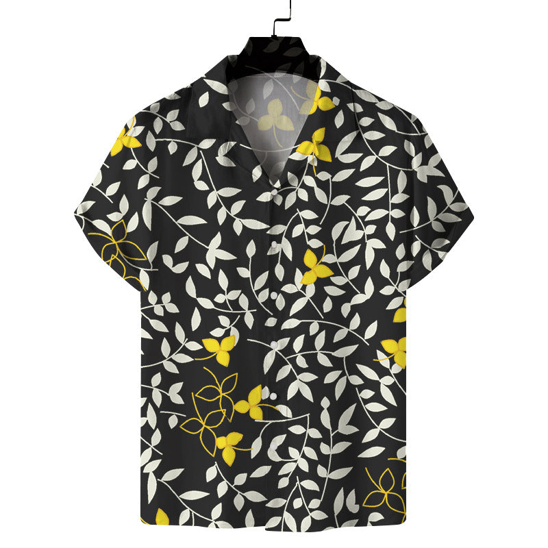 Men Fashion Casual Vacation 3D Palm Tree Print Shirt