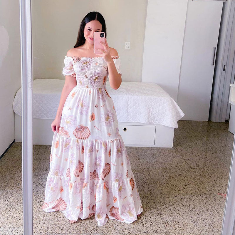 Summer Vacation Women's Rainbow Floral Maxi Dress