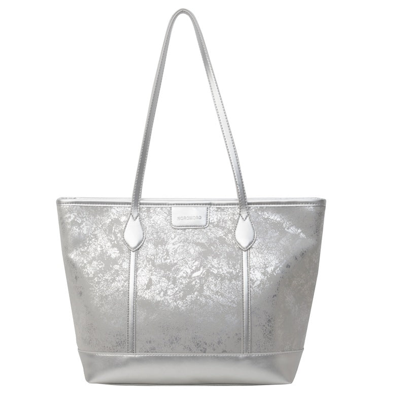 Women Fashionable Solid Color PU Tote Bag