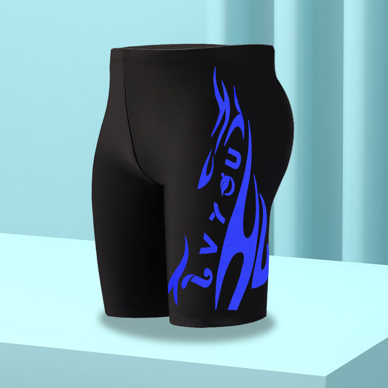 Men Letter Print Color Matching Racing Swimwear