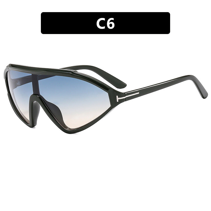 Gafas de sol triangulares irregulares y creativas de moda: estilo espejo moderno con marco de PC