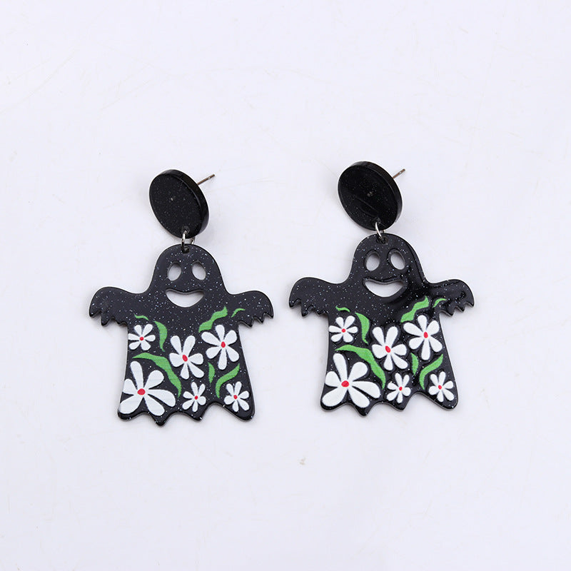 Halloween Women Fashion Character Acrylic Earrings
