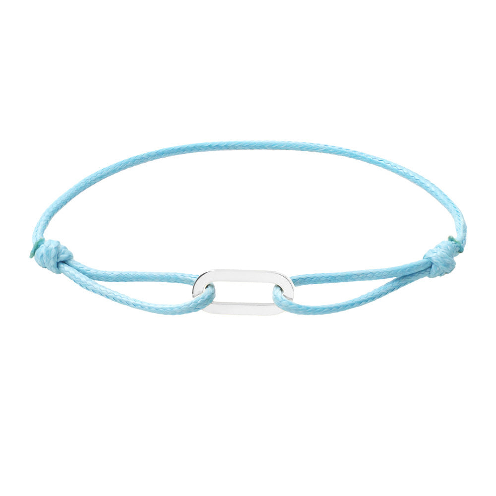 Women Fashion Simple Hand-Woven Single Ring Rope Adjustable Bracelet