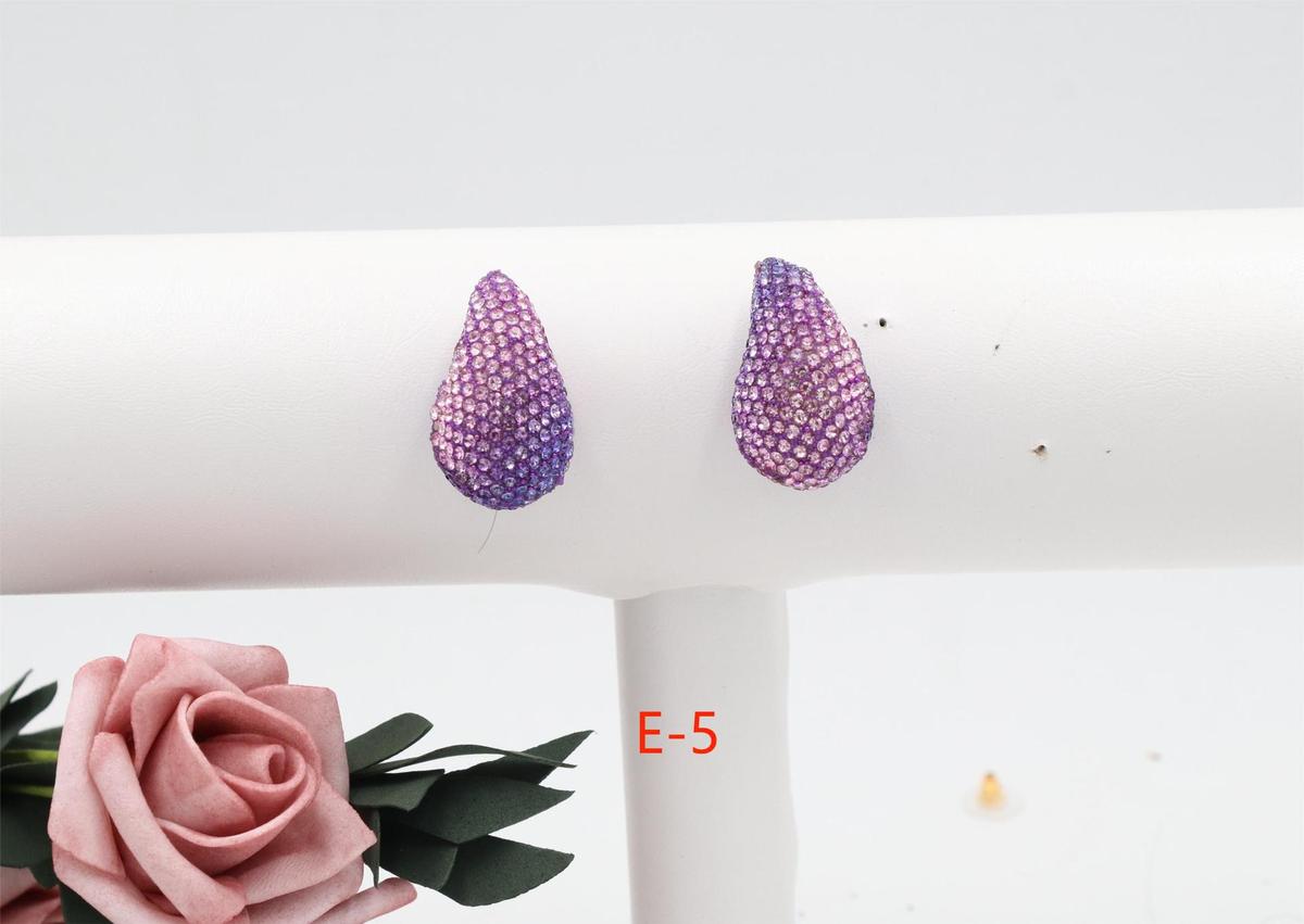 Women Fashion Simple Zircon Water-Drop Earrings