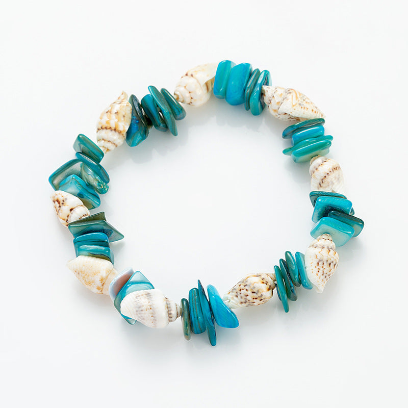 Bohemian Multicolor Irregular Stones Conch Bracelet
