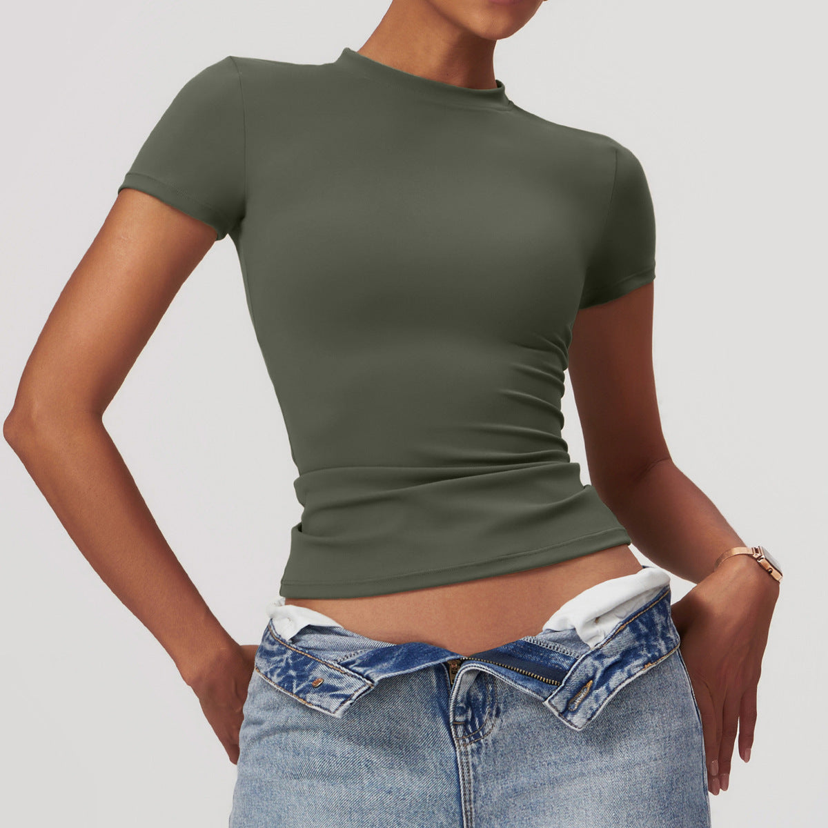 Women Fashion Casual Solid Color Quick-Drying T-Shirt