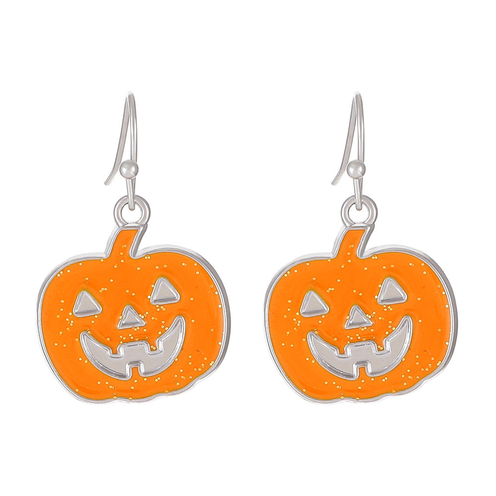Pendientes de calabaza, araña, murciélago y demonio para mujer