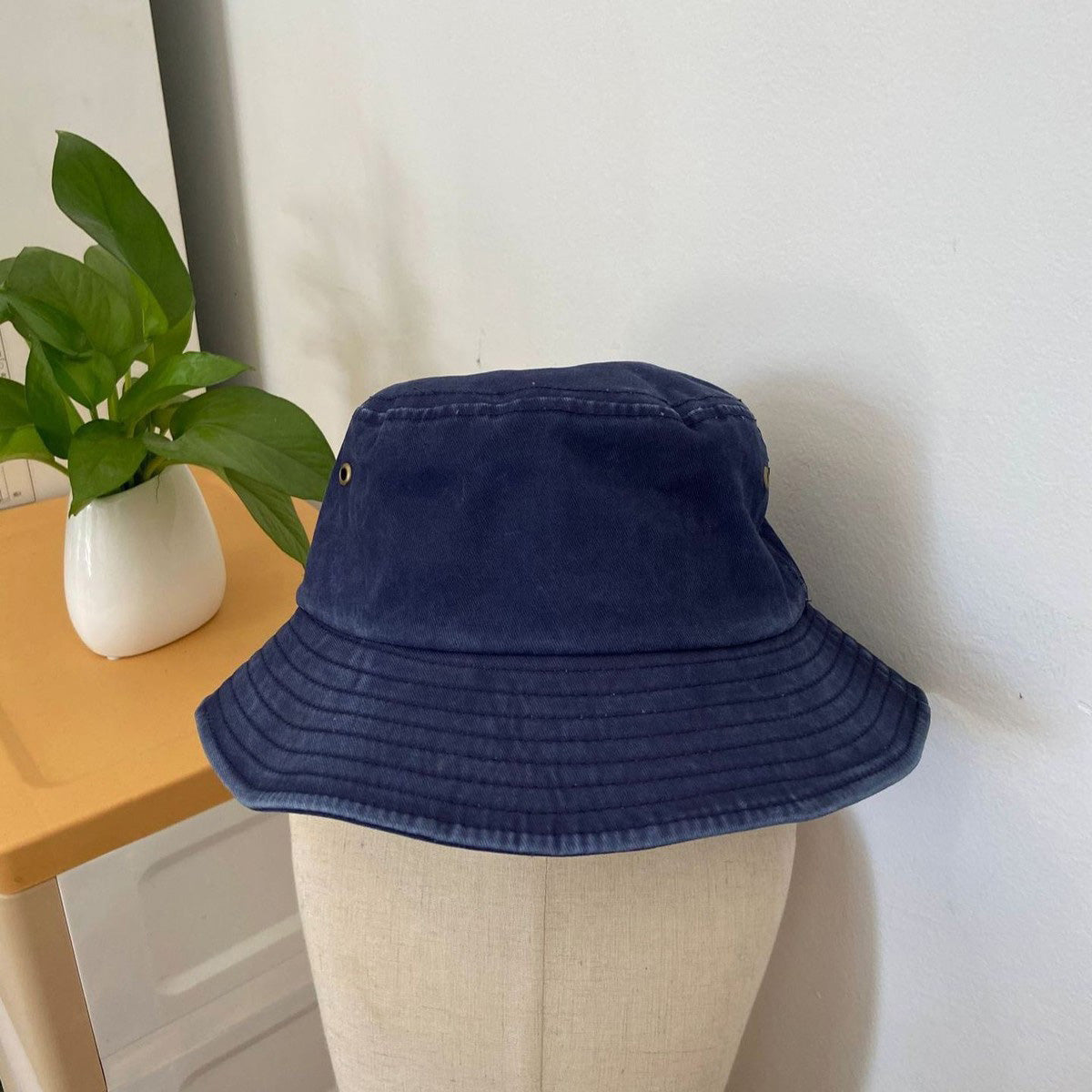 Fashion Casual Solid Color Denim Bucket Hat