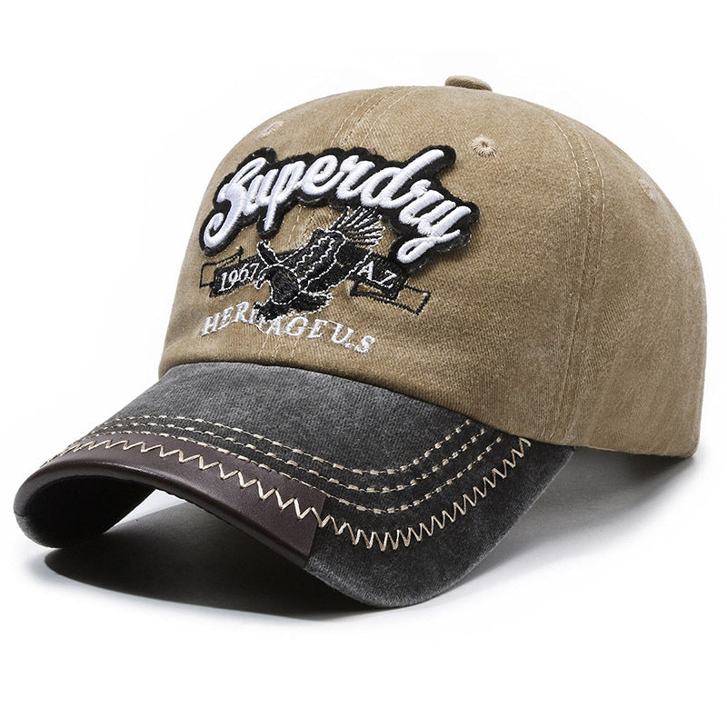 Gorra vintage de algodón bordada para exteriores
