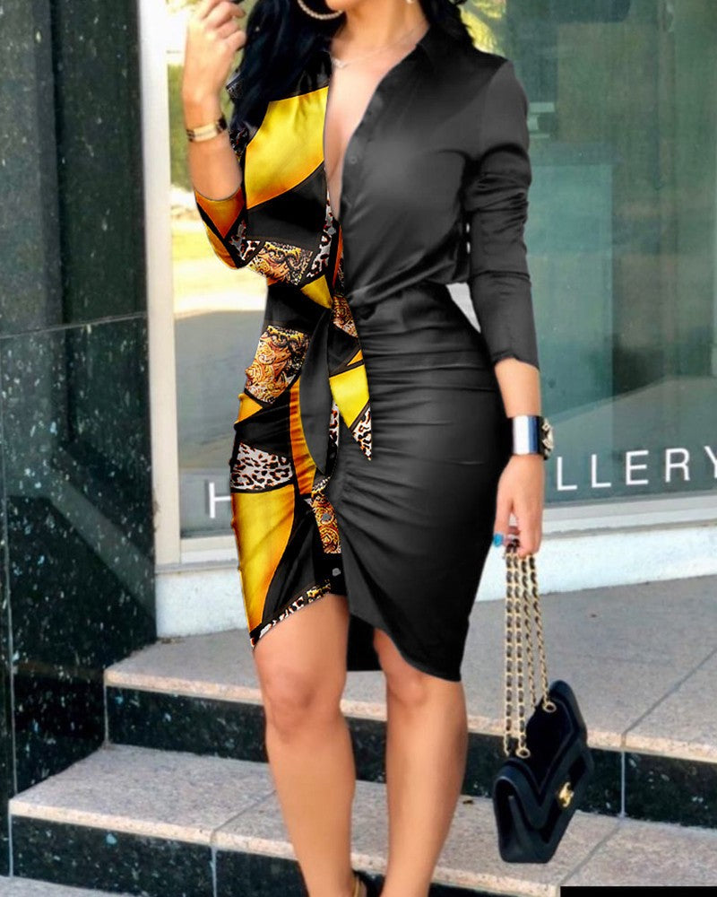 Vestido camisero a cuadros con cordones y cuello en V de verano para mujer