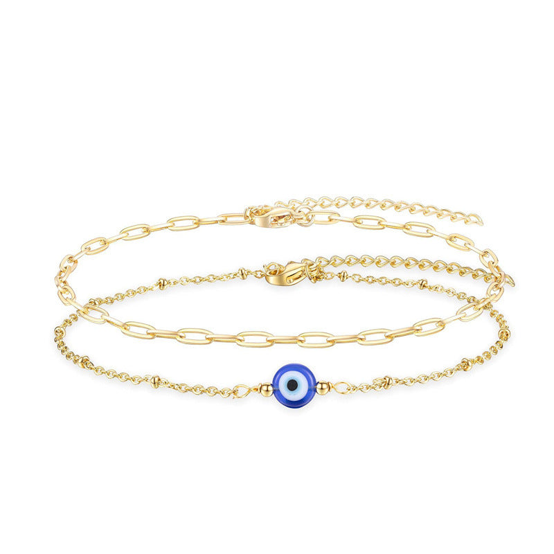 Pulsera de acero inoxidable con clip de ojo malvado