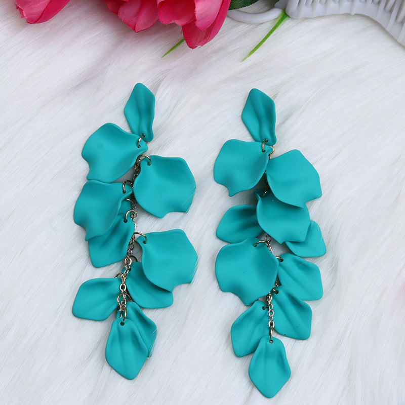 Bohemian Style Personalized Tassel Petal Earrings