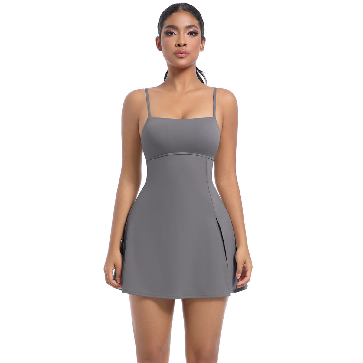 Vestido de tenis informal con tirantes finos y espalda descubierta para mujer