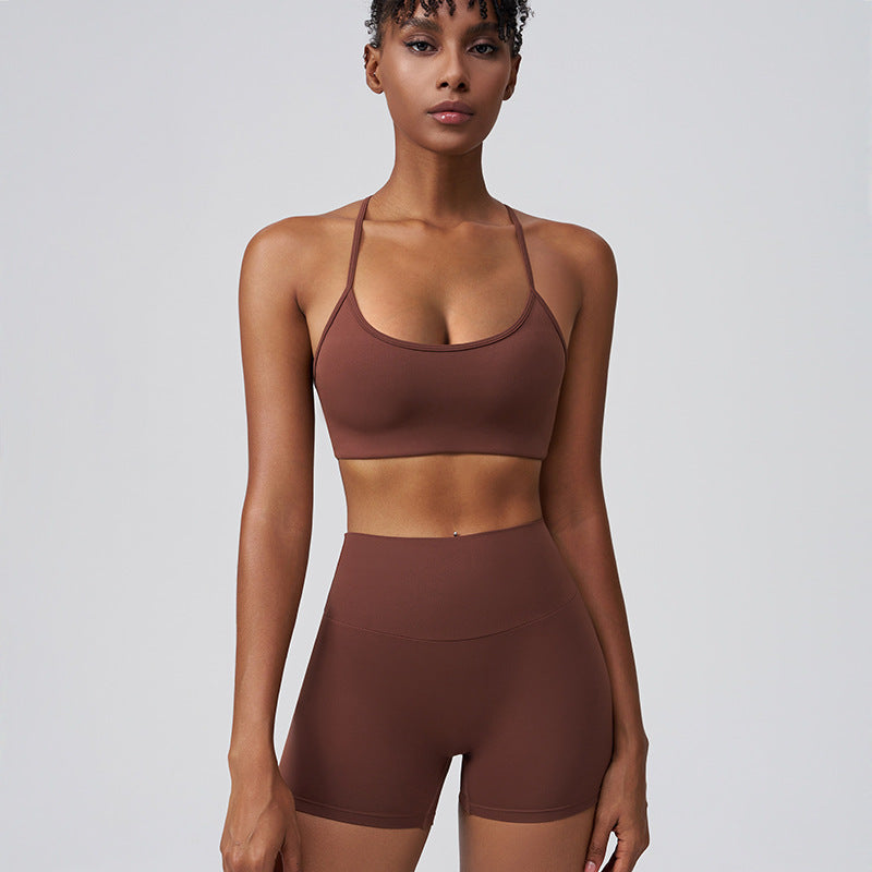 Solid Color Women's Yoga Two-Piece Sports Set