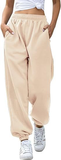 Women Casual High Waist Polyester Loose Pants