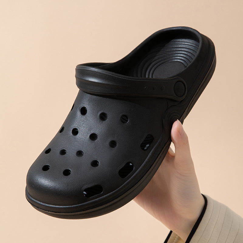Zapatos casuales con agujeros de color sólido para hombre
