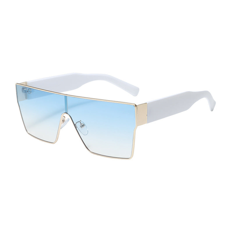 Lunettes de soleil carrées en métal résistantes aux UV avec style polygone