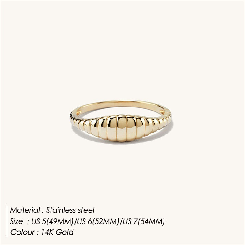 Women Fashion Simple Gold Plated Geometric Ring