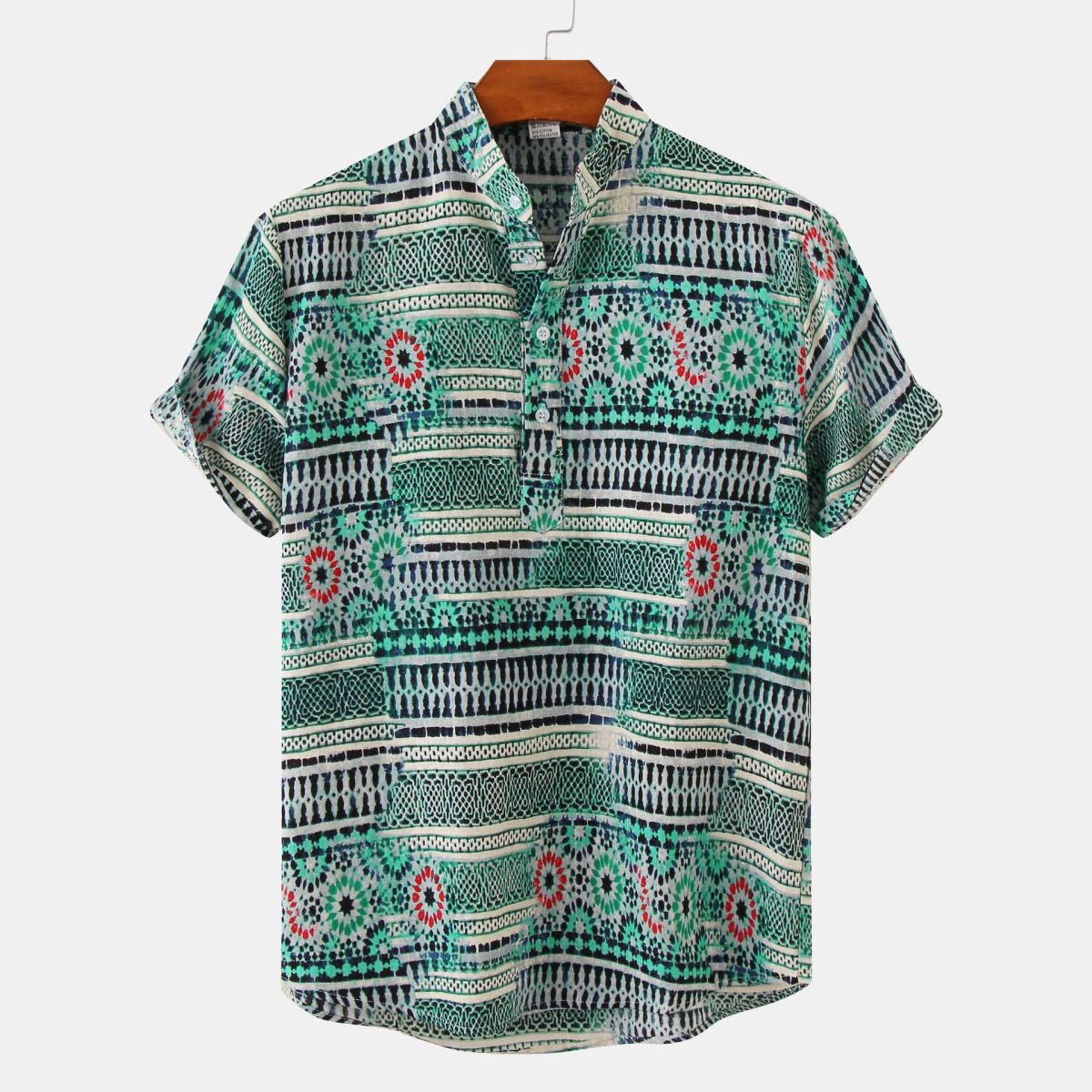 Camisa con estampado de flores diminutas en 3D para hombre, ideal para vacaciones de verano