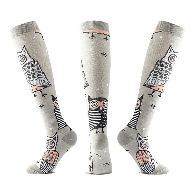 Chaussettes mollet en nylon à la mode, amusantes, sport, Halloween, crâne