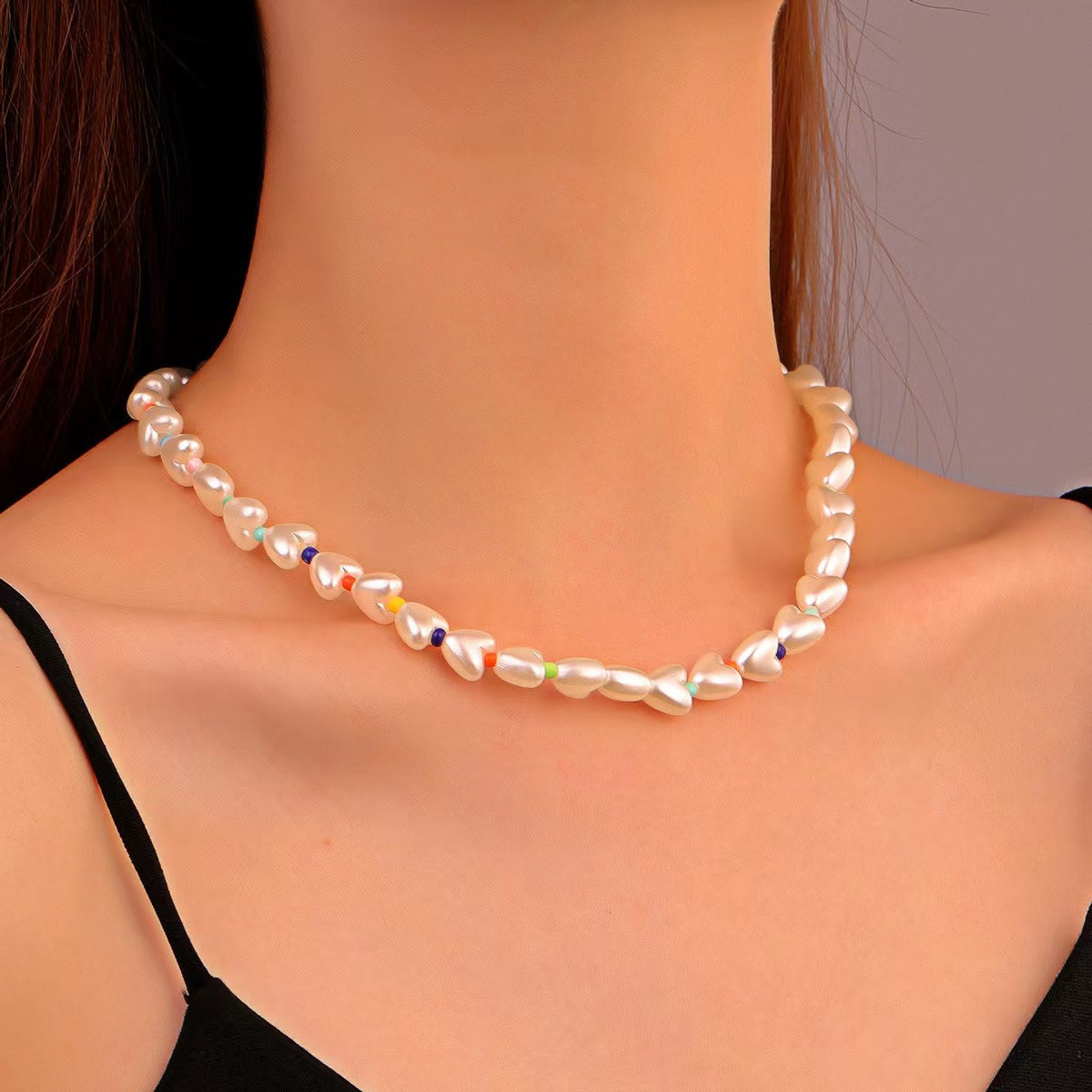 Collar bohemio de cuentas multicolores para mujer