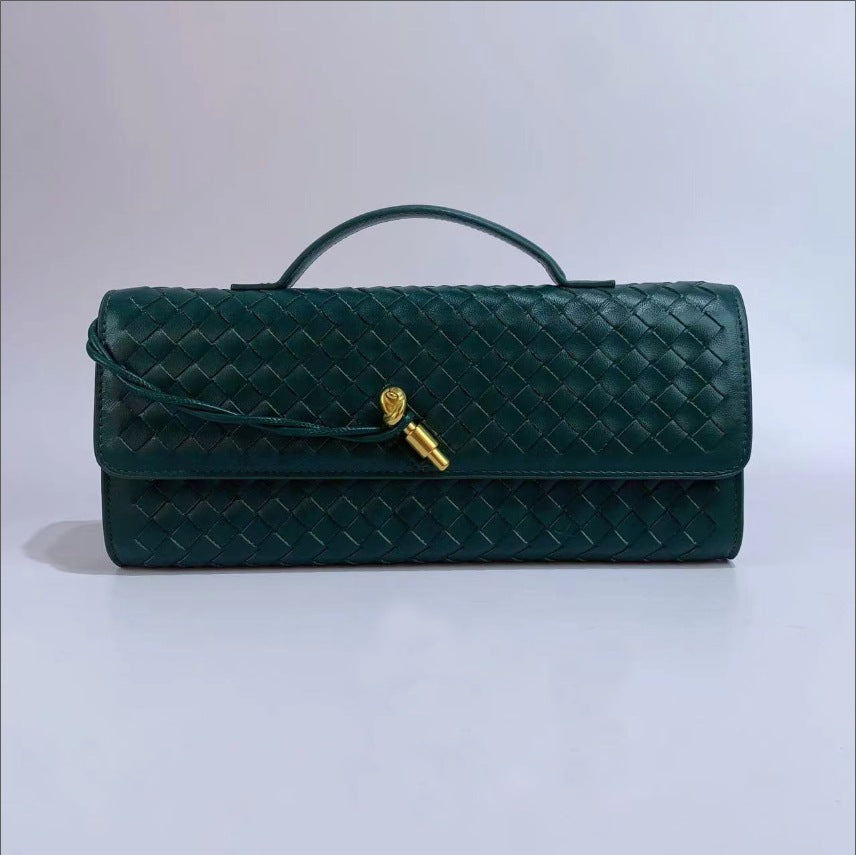 Bolso de mano tejido de color liso informal de moda para mujer