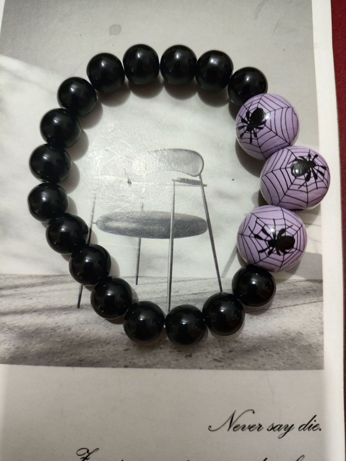 Bracelet de perles d'Halloween avec citrouille et crâne de dessin animé