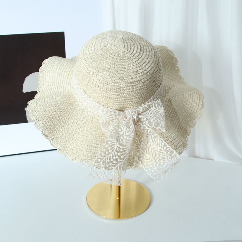 Beach Holiday Straw Sun Hat Dome Style Fabric