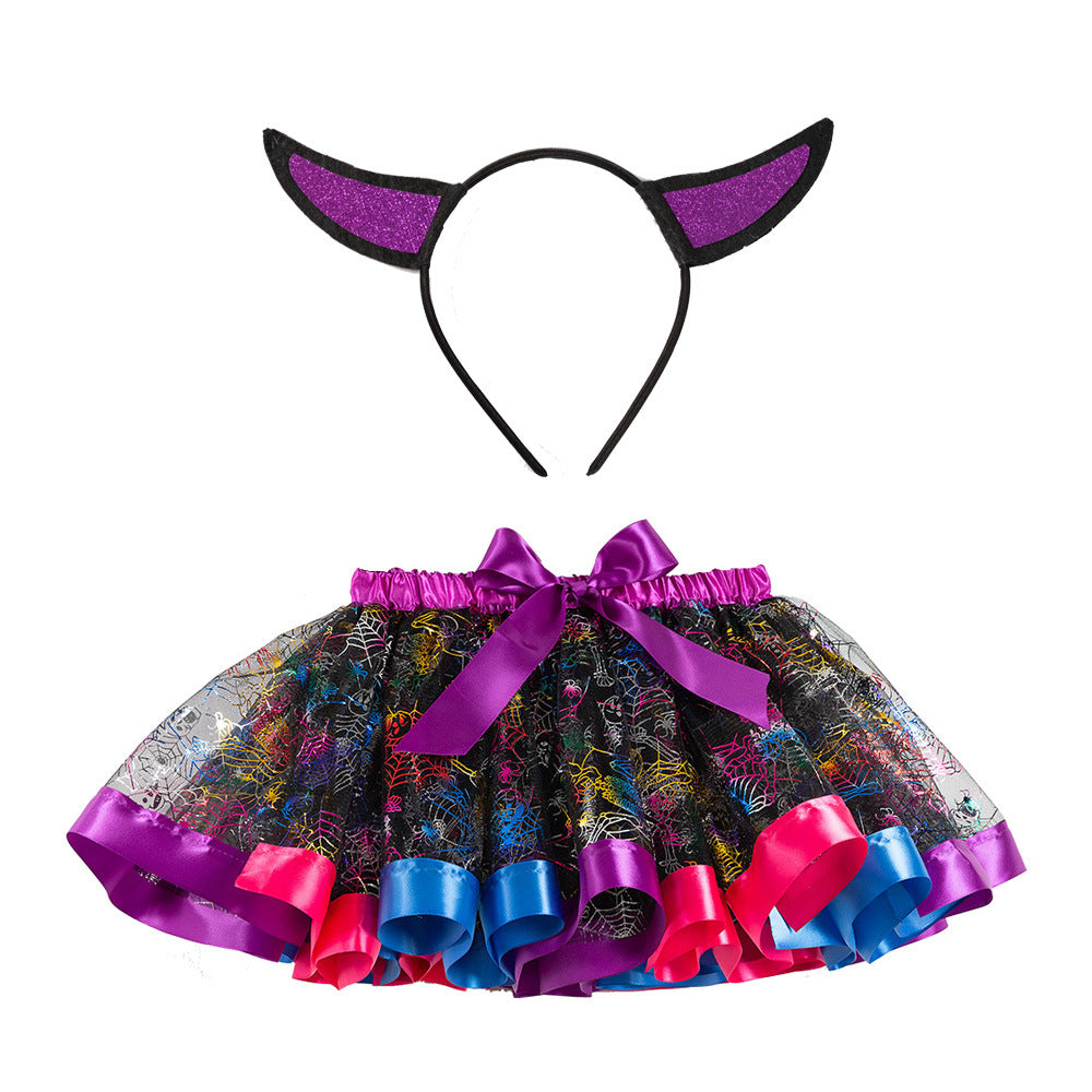 Falda tutú con alas doradas de Halloween para niñas pequeñas