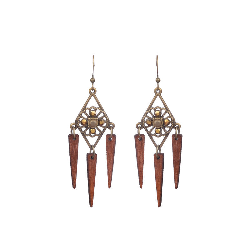 Boucles d'oreilles à pompons rétro de style ethnique bohème