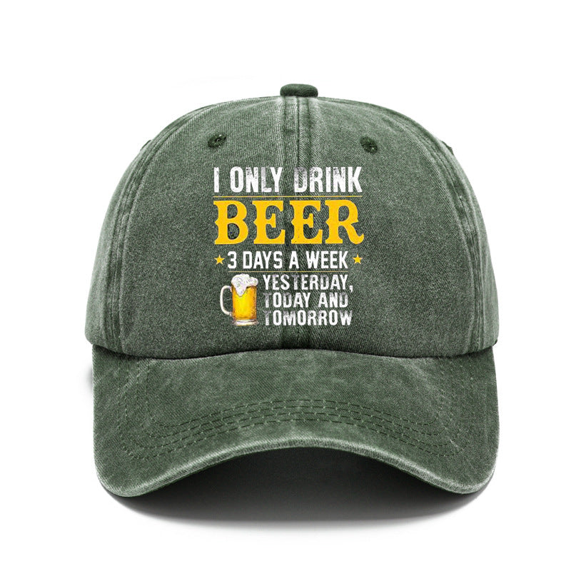 Men Women Fashion Casual Vintage Solid Color Letter Cap
