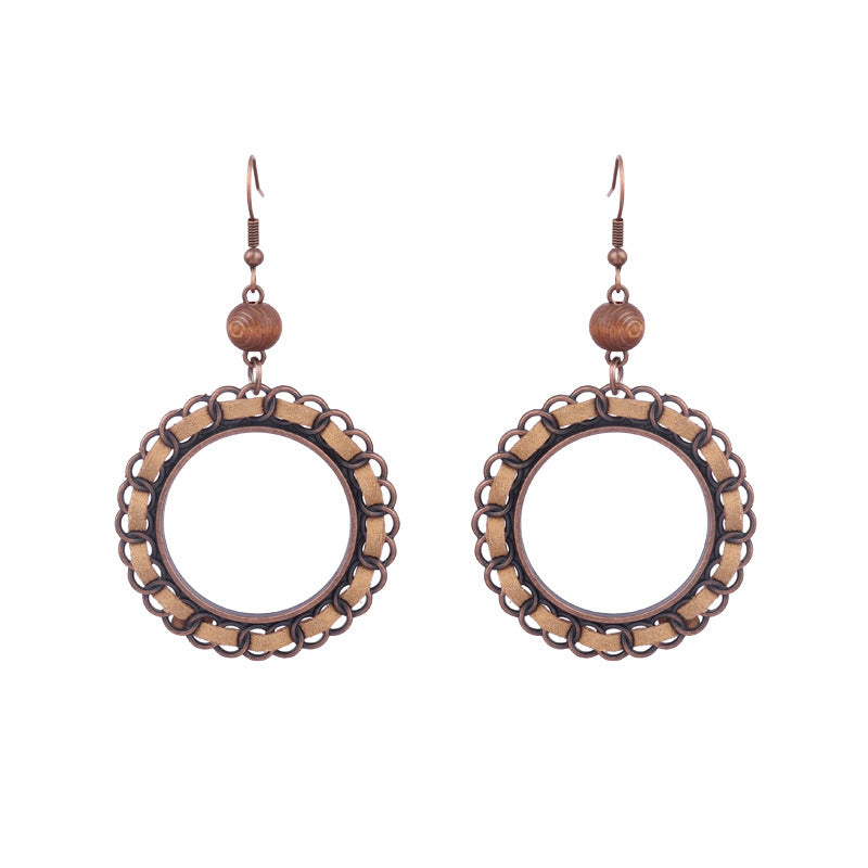 Boucles d'oreilles à pompons créatives de style ethnique bohème rétro