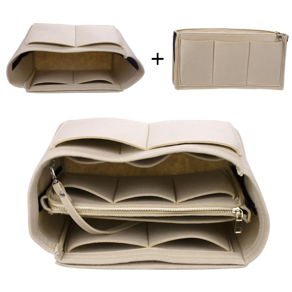 Bolsa de cosméticos interior de fieltro plegable de moda para mujer
