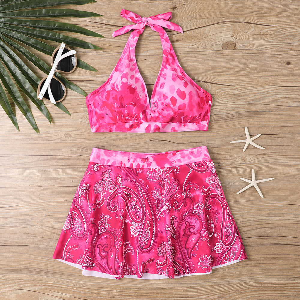 Maillot de bain bikini à lacets et imprimé tendance pour femme