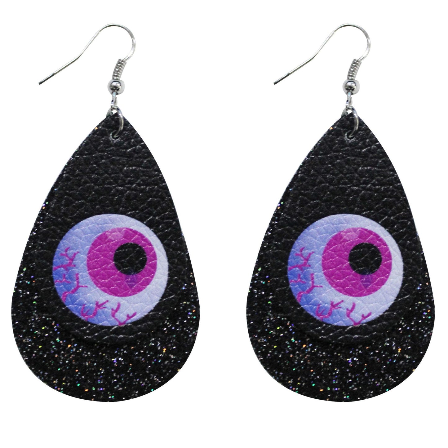 Pendientes de calavera con purpurina para Halloween para mujer