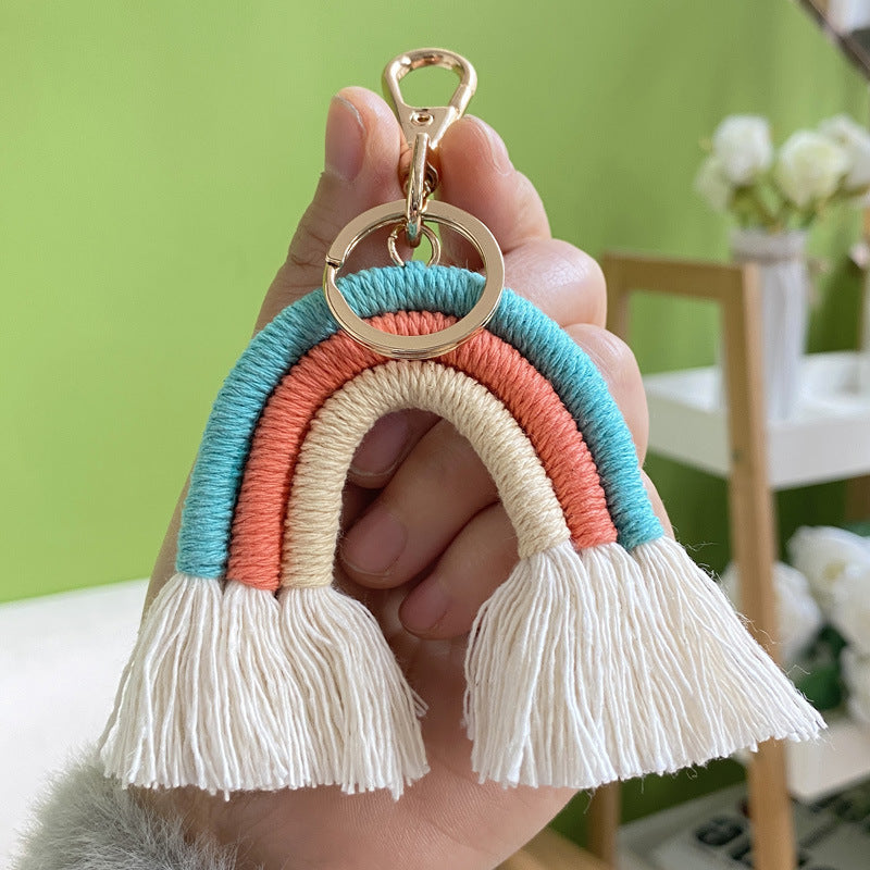 Bohemian Tassel Rainbow Keychain Bag Hanging Accessories